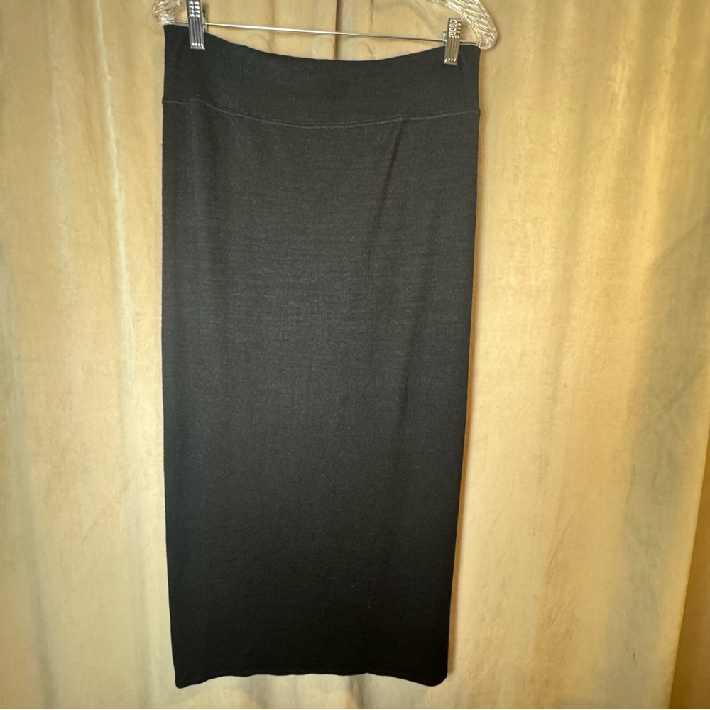 Wilfred Free Aritzia Skirt Womens Black Jersey Pull On High Slit Casual Stretch